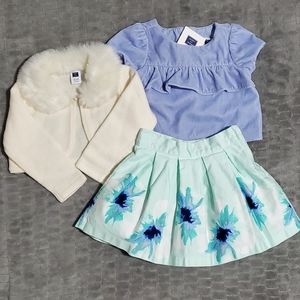 NWT Janie and Jack Baby Girl 3-Piece Matching Outfit